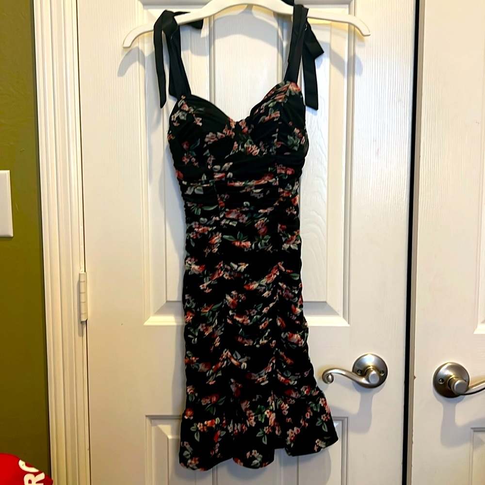 Lily Rose Ruched floral sleeveless dress XS